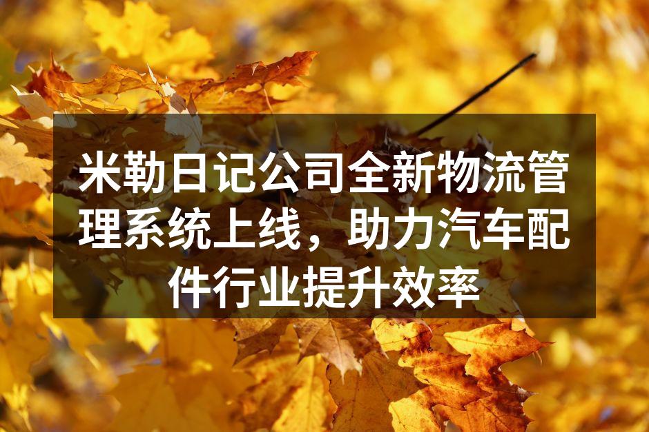 米勒日记新物流管理系统界面
